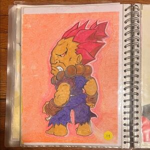 Vibrant Character Illustration in Red and Yellow